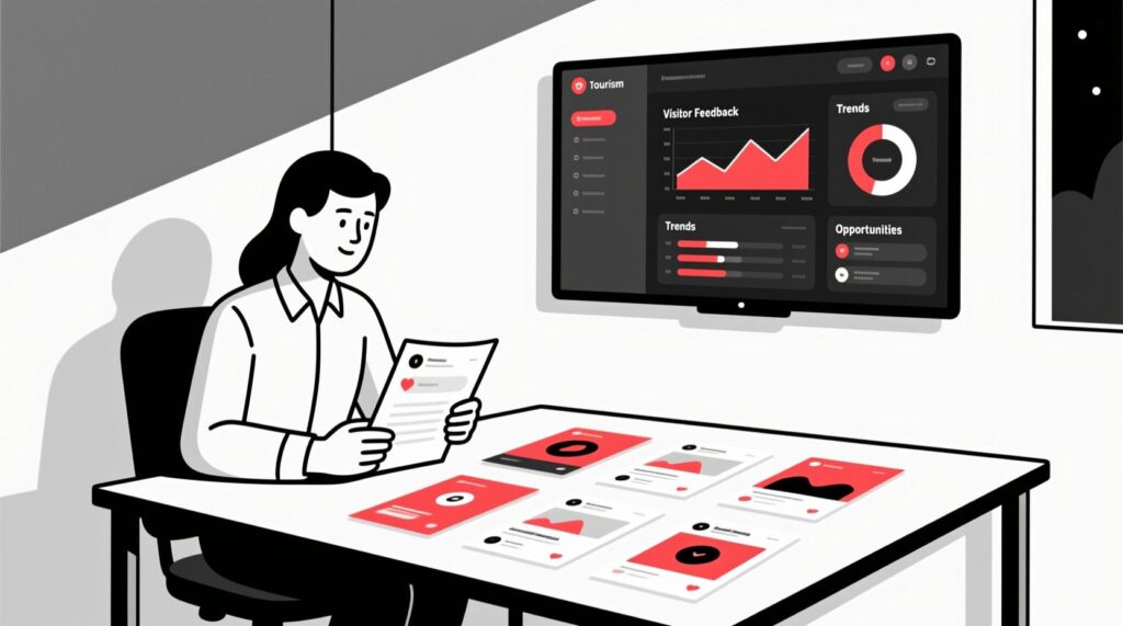 Canadian AI Guy illustration of a marketer ignoring vanity metrics like likes and focusing instead on real visitor insights