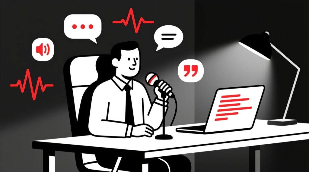 Canadian AI Guy illustration of AI capturing a board chair’s authentic voice style for speechwriting